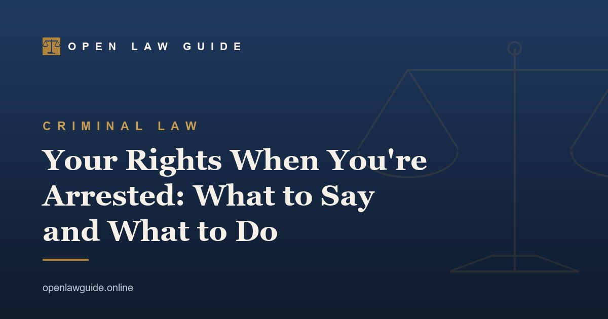 Your Rights When You're Arrested: What to Say and What to Do