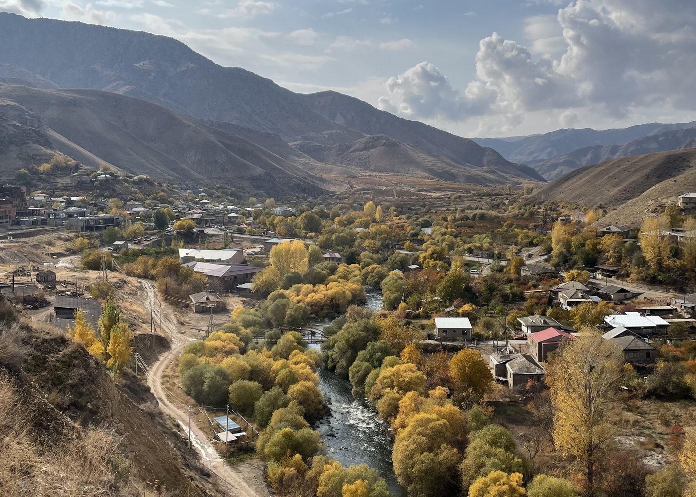 The village of Areni and the Arpa river valley in Vayots Dzor, southern Armenia