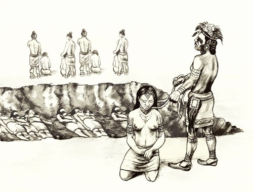The Cahokia Birdman tablet, a small carved red sandstone plaque showing a winged human figure with a bird's beak and talons