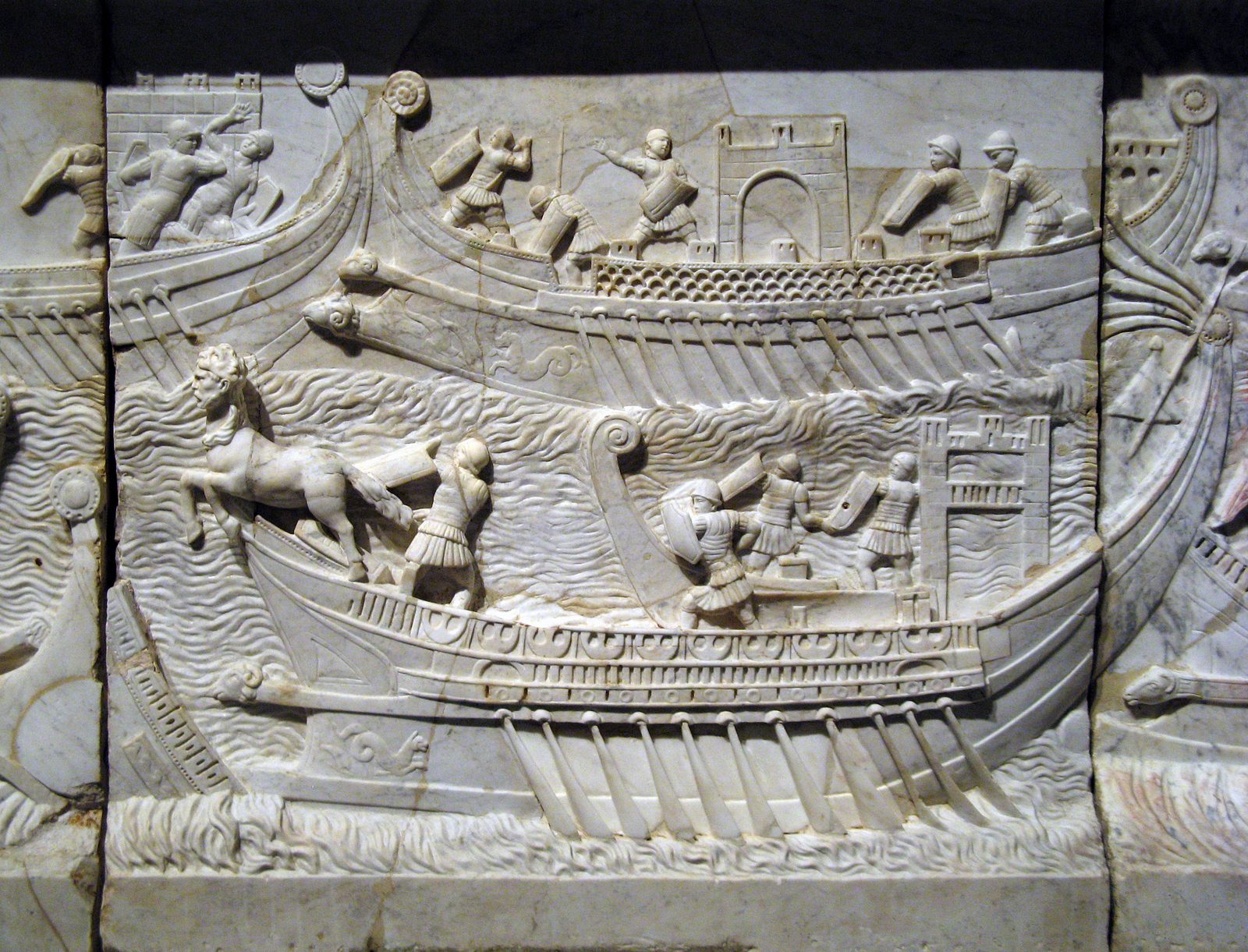 Painting of the naval Battle of Actium
