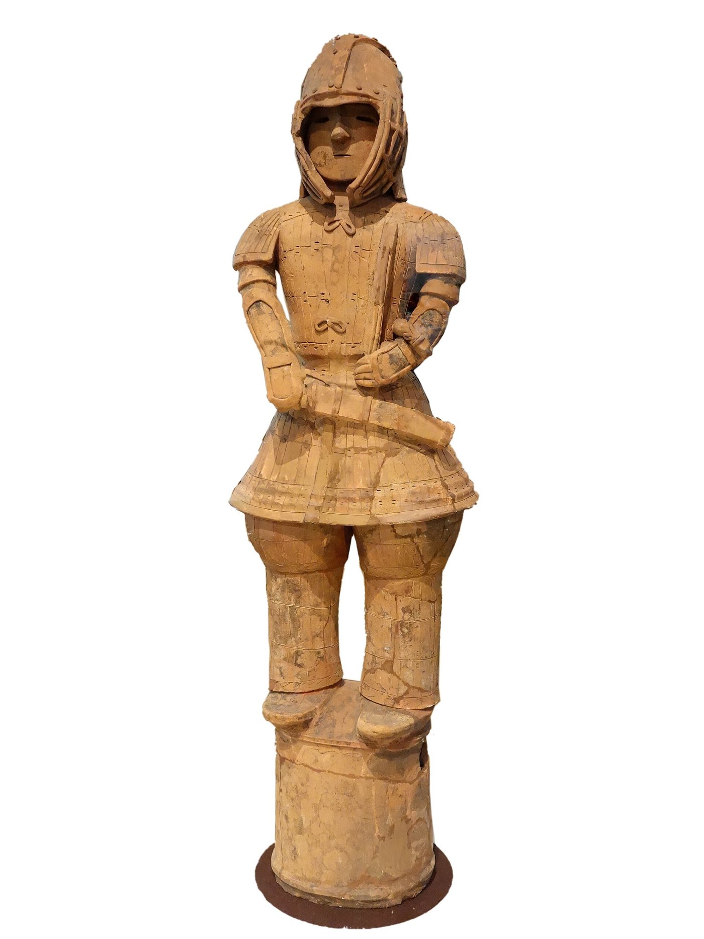 A haniwa clay figure of a warrior in keiko armour from the Kofun period, Tokyo National Museum