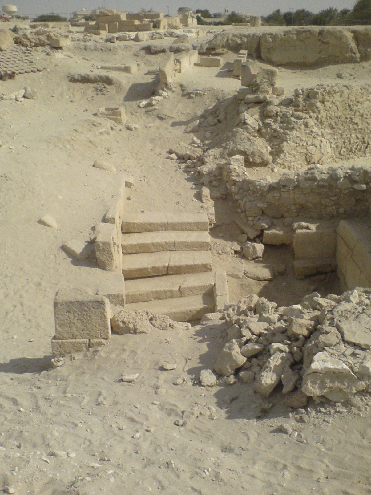 Stone ruins of the Barbar Temple in Bahrain, a Dilmun-era temple complex