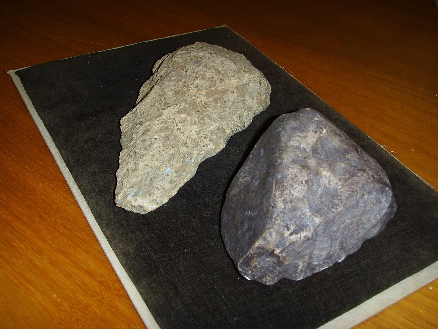 An Oldowan stone tool from Dmanisi, a worked cobble with a sharp flaked edge