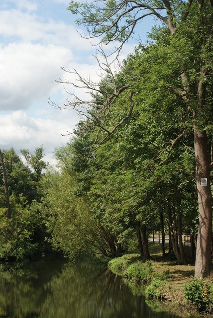 The River Mole flowing through Leatherhead, Surrey, close to the Fetcham Springs excavation site