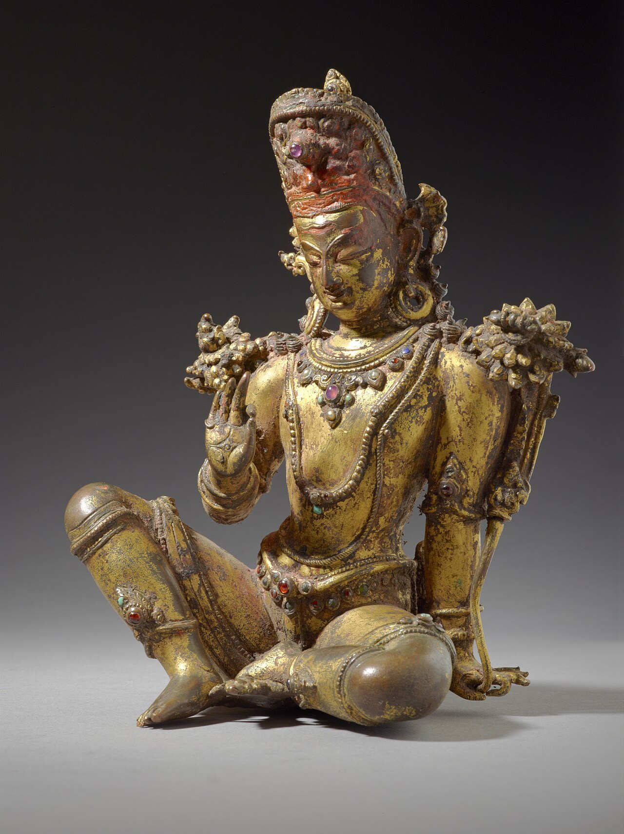 A painting of Indra, king of the gods, who wields the Vajra thunderbolt