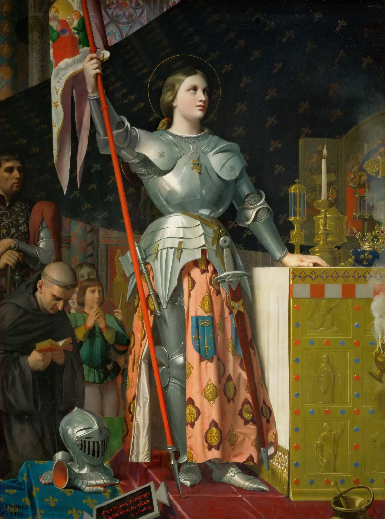 Painting of Joan of Arc at the coronation of Charles VII