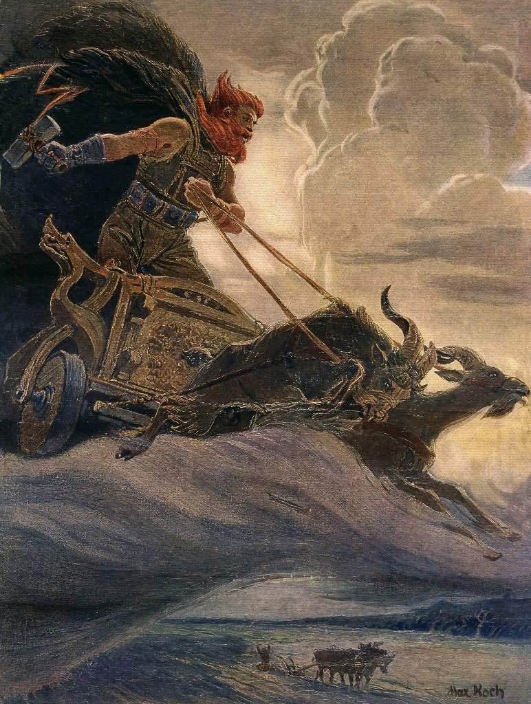 Painting of the Norse god Thor