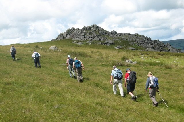 The rocky outcrop of Carn Goedog on the northern slope of the Preseli Hills in west Wales