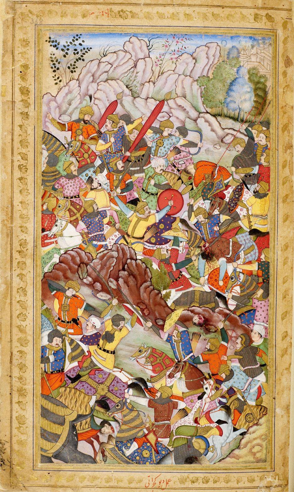 Mughal miniature painting depicting the First Battle of Panipat