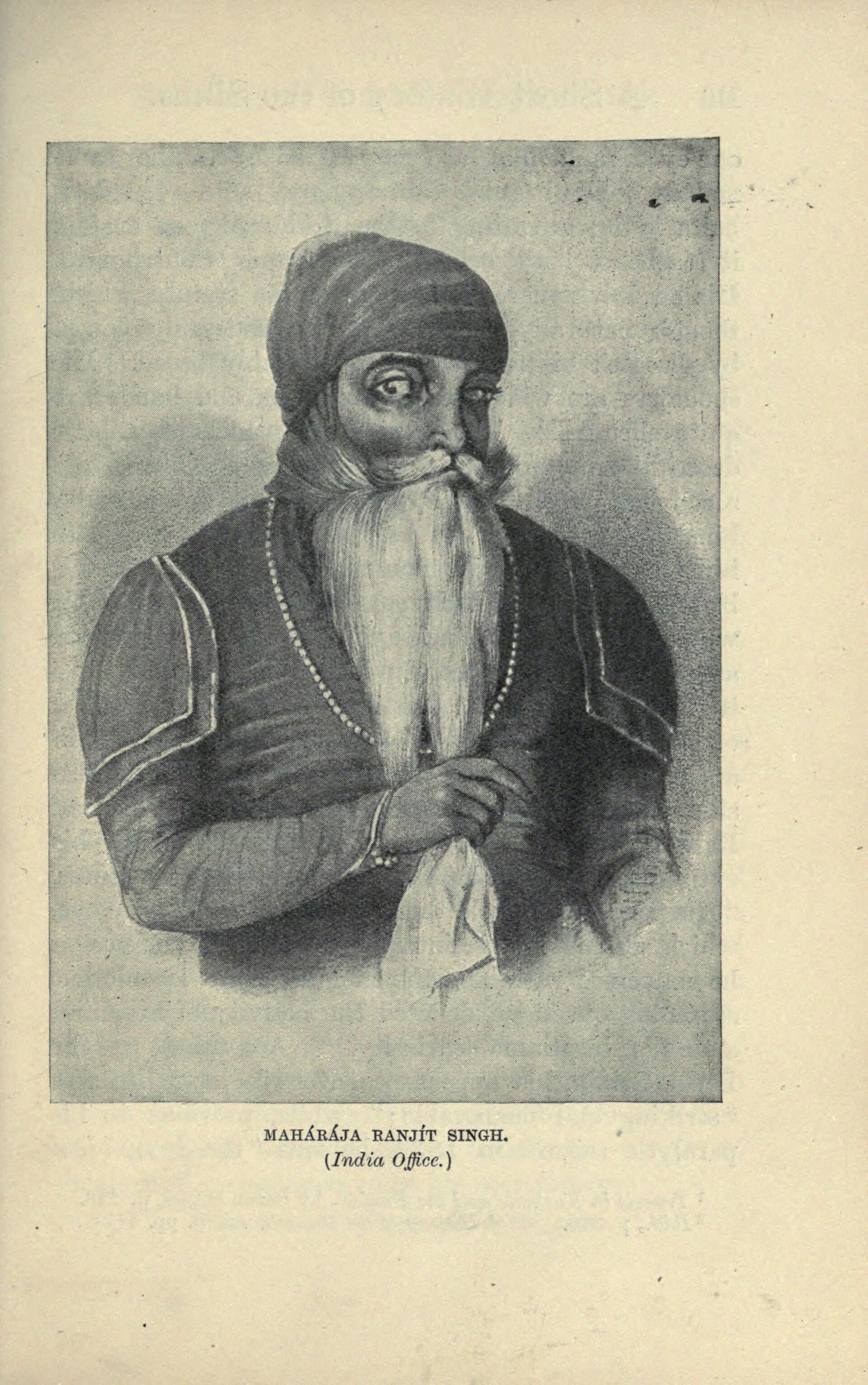 Historic portrait of Maharaja Ranjit Singh, ruler of the Sikh Empire, who acquired the Koh-i-Noor diamond in 1813
