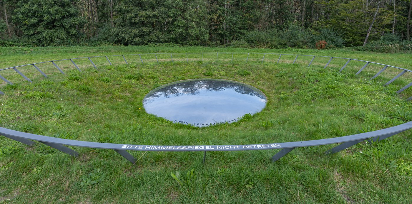 The wooded summit of the Mittelberg hill near Nebra, where the disc was buried